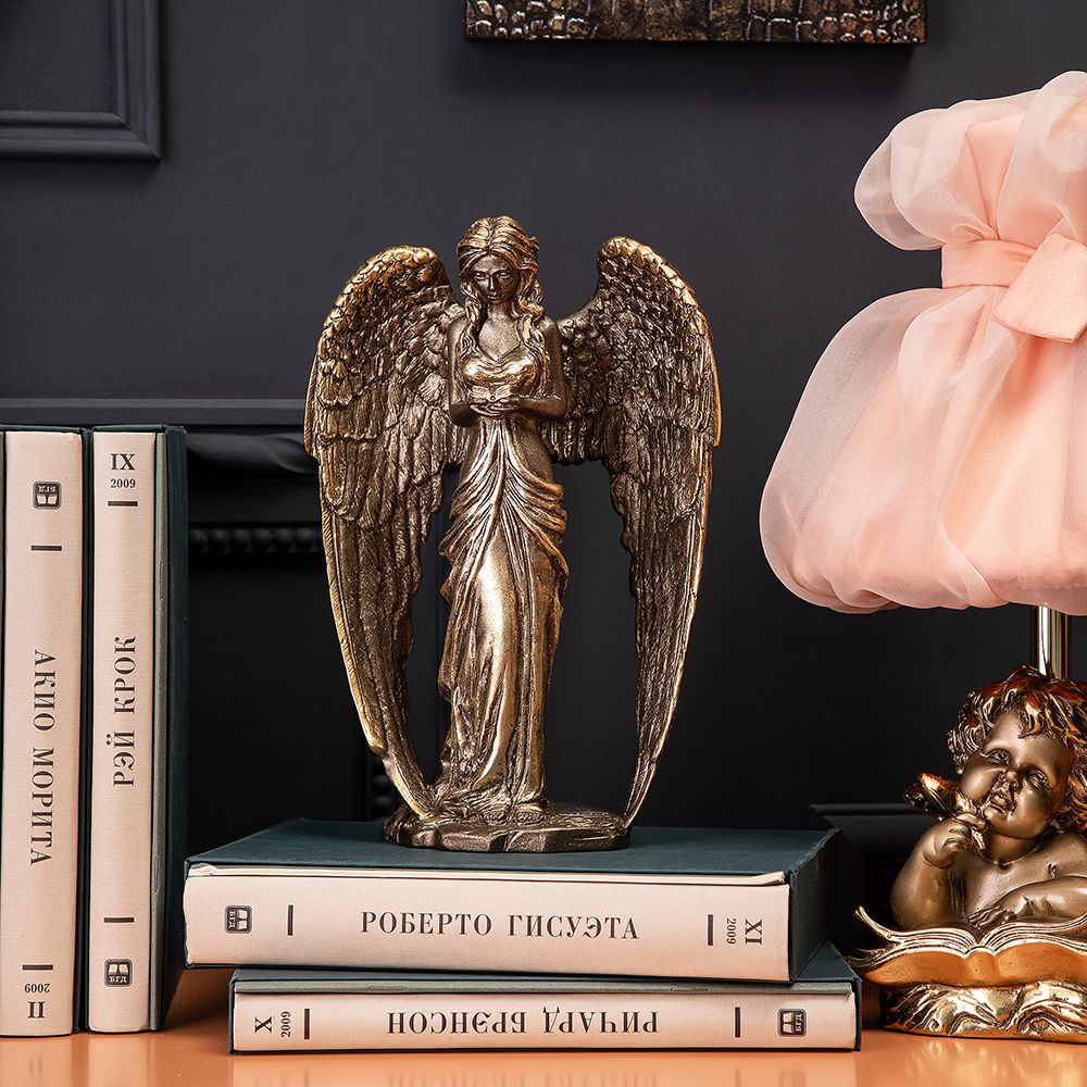 Статуэтка Девушка ангел с книгой Бронза