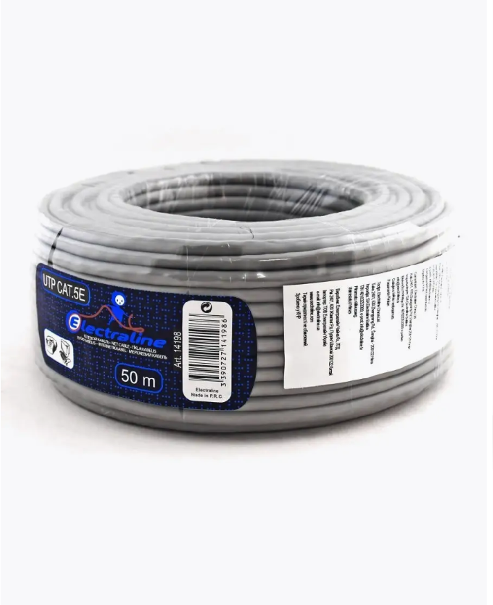 Кабель сетевой Electraline UTP cat 5e 4х2х0.52 мм 50 м