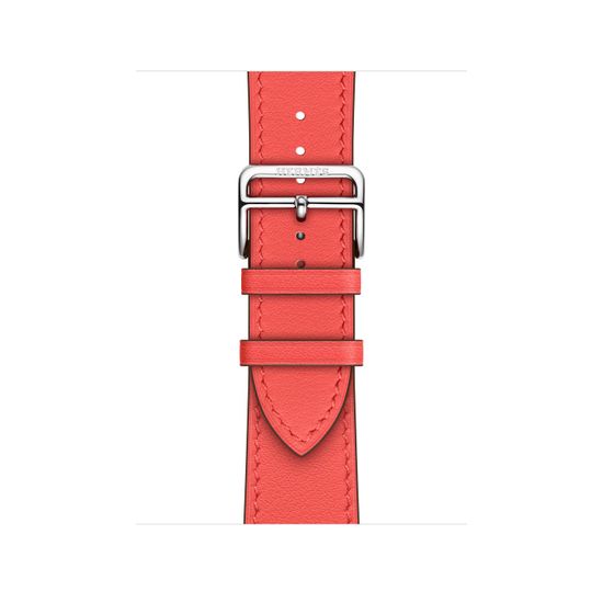 Apple Watch Hermès 41mm Silver Stainless Steel Case with Single Tour Rose Texas