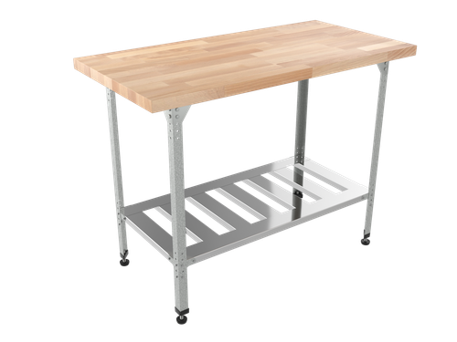 Стол кондитерский "Профи" СКПР, полка решетка, береза, 1200x600x860 мм, без борта