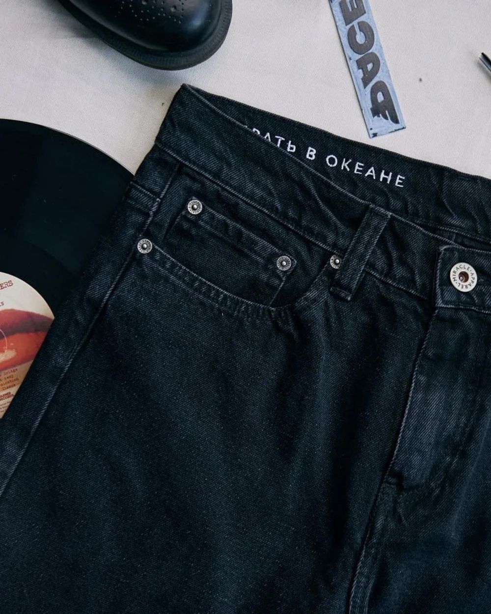 Джинсы Miracle Apparel Vintage Slim 2302 Tapered Мужские Stone Wash черные