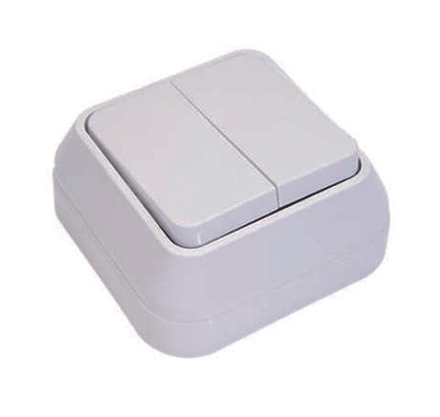 Выключатель 2-кл. ОП 10А IP20 бел. Makel 45103