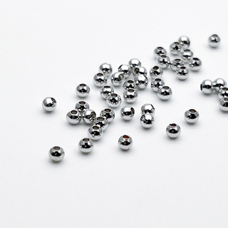 Бусина, цвет серебро (родий), размер 2,5 мм, цена за 1 грамм