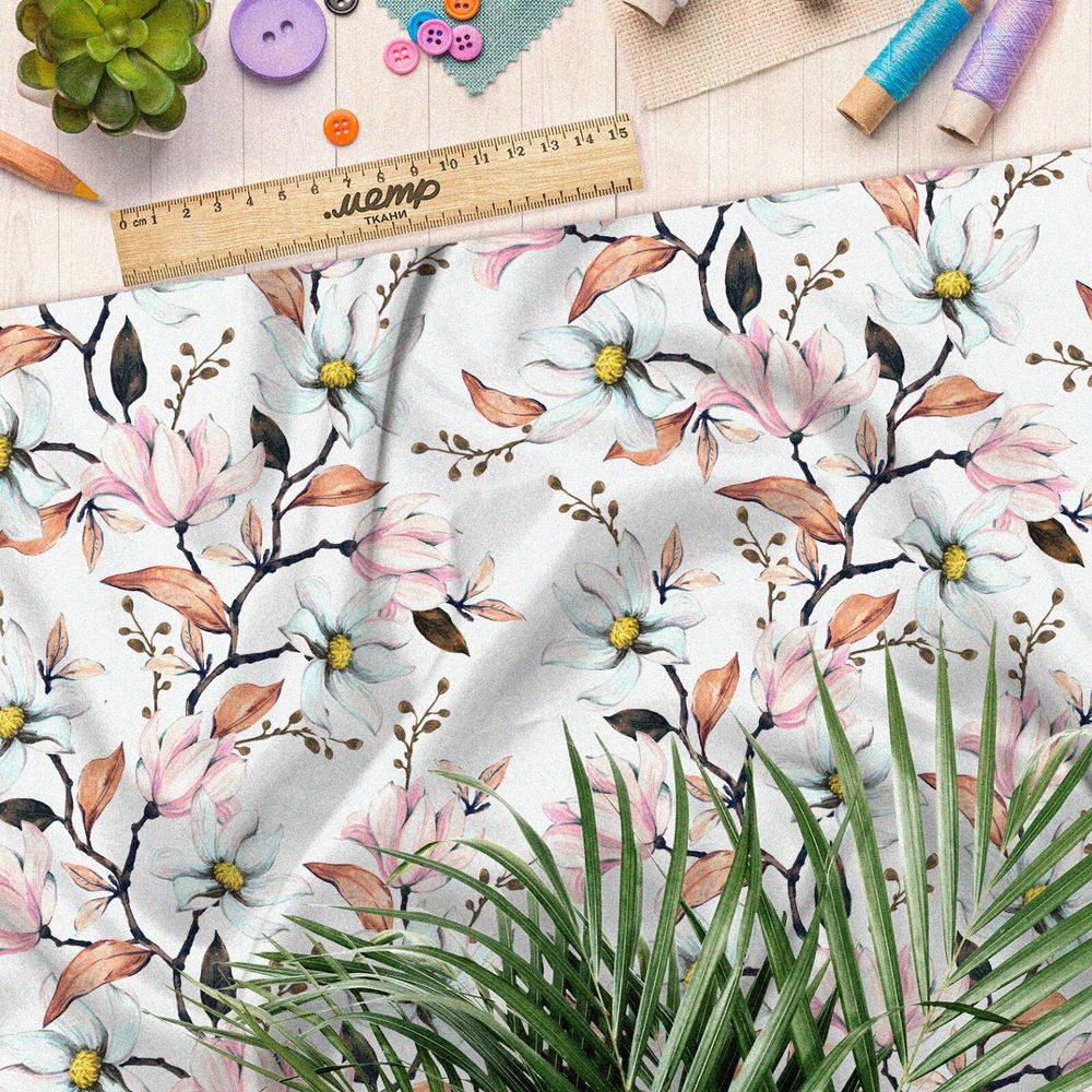 Ткань футер 2-х нитка свежий узор