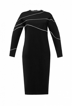 Платье прямого кроя чёрное 03-01-20 FW