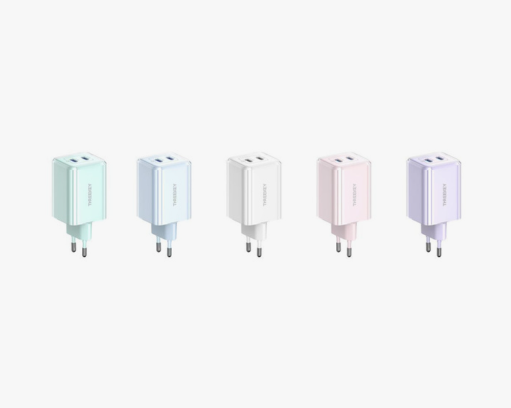 СЗУ TK-111 (EU) Intelligent Shunt 35w Dual TYPE-C Port Gallium Nitride Charger pink