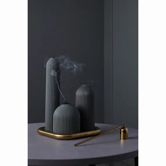 Свеча декоративная графитового цвета Edge 16,5 см