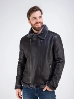 Дубленка мужская натуральная авиатор зимняя Турция