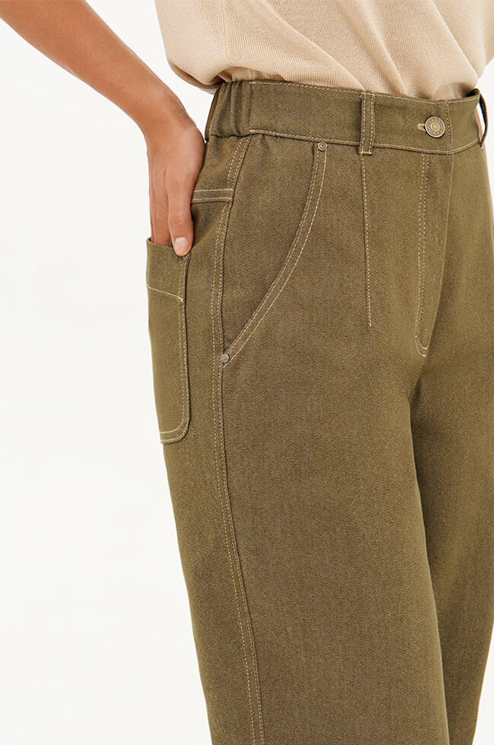 31188 Джинсы женские (оливковый джинс)