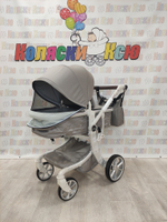 Коляска трансформер Farfello Aimile Original New Silver капучино