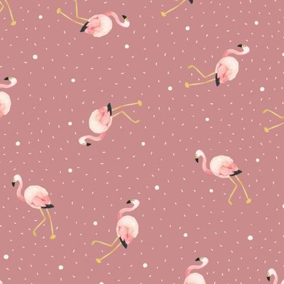 Акварельные фламинго / пыльная роза