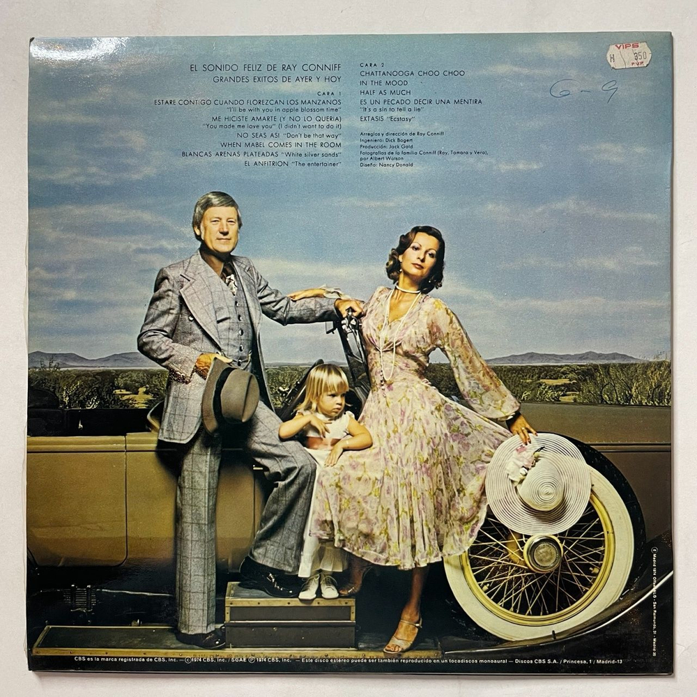 Винтажная виниловая пластинка LP The Happy Sound Of Ray Conniff (Spain 1974)