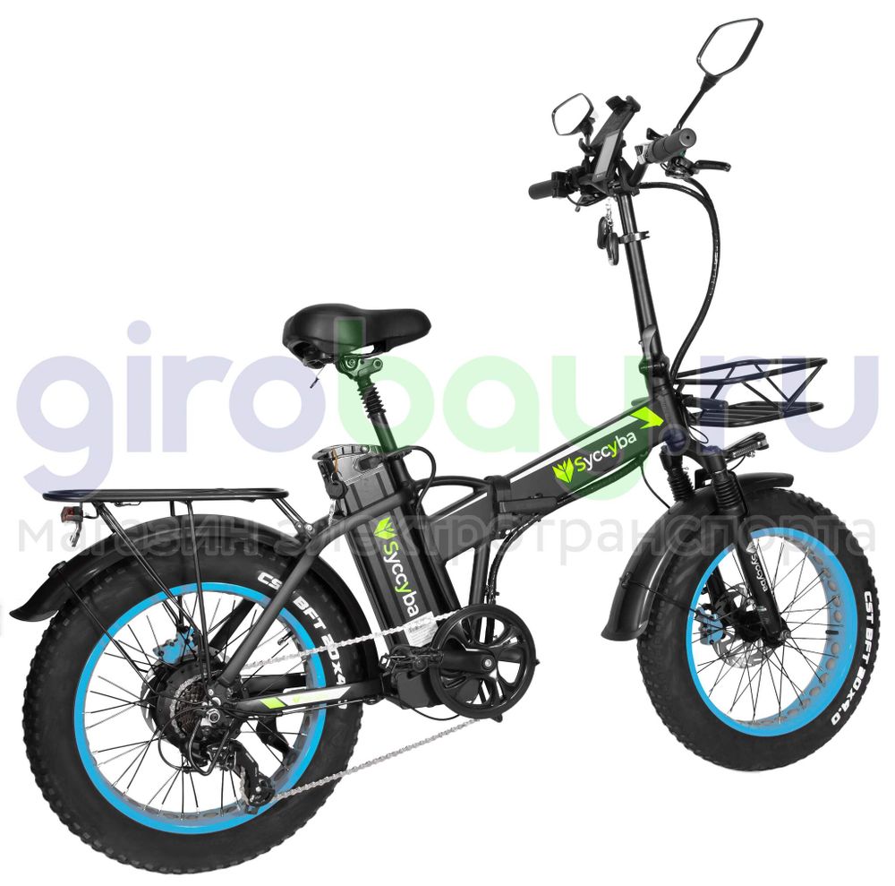 Электровелосипед Syccyba F10 Pro 2025 года (48V/15Ah) - Синий обод фото №10