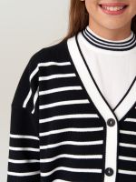 Кардиган для девочки в школу AT1010 черно-белый