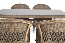 "Амароне" обеденная группа из искусственного ротанга на 6 персон, цвет соломенный