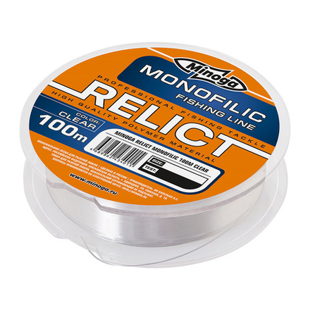 Монофильная леска Minoga RELICT CLEAR, 100 m., d 0,20 mm., test 4,1 kg.