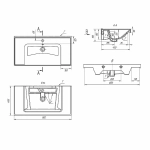 Тумба с раковиной Art&Max AM-Techno-900-2C-SO-LW623/641617 Дуб мелфорд натуральный