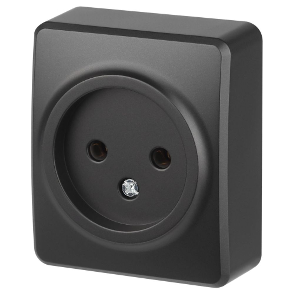 Розетка ЭРА Эксперт 11-2201-05 2P IP20 16A-250В ОУ антрацит | Эра Эксперт