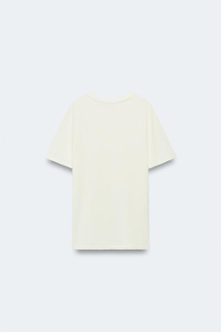 ZARA ФУТБОЛКА С ВЫШИВКОЙ СПЕРЕДИ - LIMITED EDITIO, ЭКРЮ