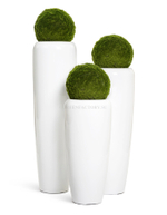 Кашпо TREEZ Effectory - серия Gloss - Высокий конус Design - Белый глянцевый лак