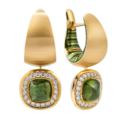 Серьги с Турмалином и Бриллиантами, Эмаль, E0176-71/4