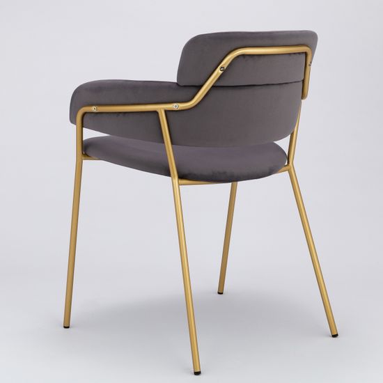 Стул Strike серый велюр с золотыми ножками