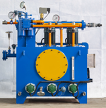 GXYZ-A2.5/100 - Циркуляционная станция смазки серии A, расход насоса высокого давления составляет 2,5 л/мин при давлении 31,5 МПа, насос низкого давления работает при 0,4 МПа с подачей масла, равной 100 л/мин; применяется управление от ПЛК