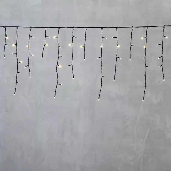 Гирлянда Бахрома 3,1*0,5 м., 24В., 150 тепло-белых LED ламп, провод черный ПВХ, IP54, LTC (PIL150-11-1WW)