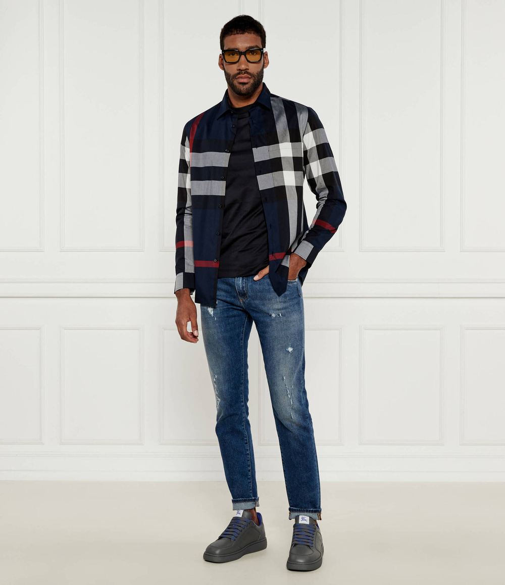 Кожаные кроссовки Burberry - серый(8099413)