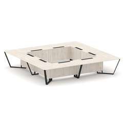 Steel Meet Стол переговорный квадратный KD-PR.B.SP-20K2 Денвер Светлый/Металл Черный 4000*4000*750