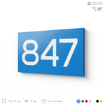 Номер на дверь 847, табличка на дверь для офиса, квартиры, кабинета, аудитории, склада, голубая 120х70 мм, Айдентика Технолоджи