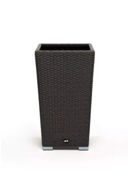 "Капучино" кашпо для цветов плетеное из искусственного ротанга, цвет графит