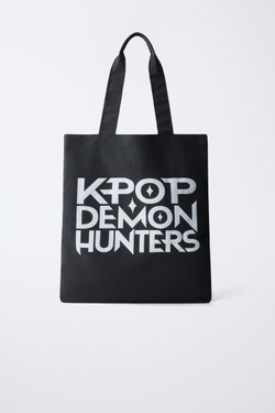 ZARA СУМКА-ШОПЕР KPOP DEMON HUNTERS™ NETFLIX ©, ЧЕРНЫЙ