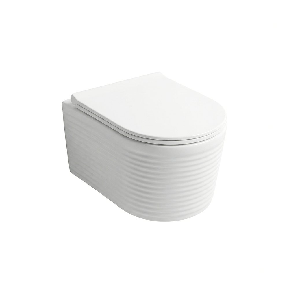 Унитаз подвесной безободковый WAVE LINE Tornado3.0, сид. дюропласт, м/л, быстр, БЕЛЫЙ глянец (L)