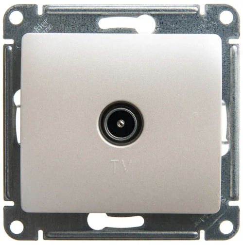 Glossa TV Розетка проходная 4дБ, механизм, Перламутр