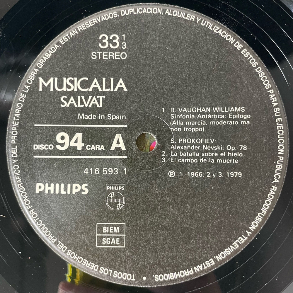 Винтажная виниловая пластинка LP Сборник Музыка Из Кинофильмов Musicalia 94. Cine Y Musica (Испания 1987) (Касабланка, Уснесенные Ветром и др)