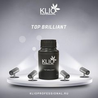 KLIO Топ BRILLIANT UF top coat без липкого слоя, 30мл узкое горло