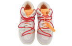 OFF-WHITE x Nike Dunk Low "The 50" NO.40 Red Shoe Lace Orange Buckle Casual Low Panel Shoes Grey and White