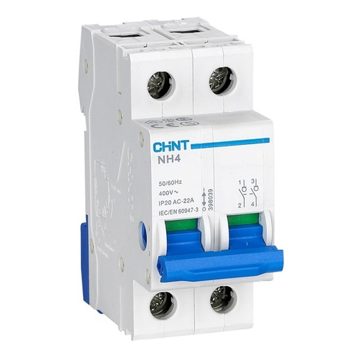 Рубильник модульный NH4 2P 63A однофазный Chint (выключатель нагрузки) 398041