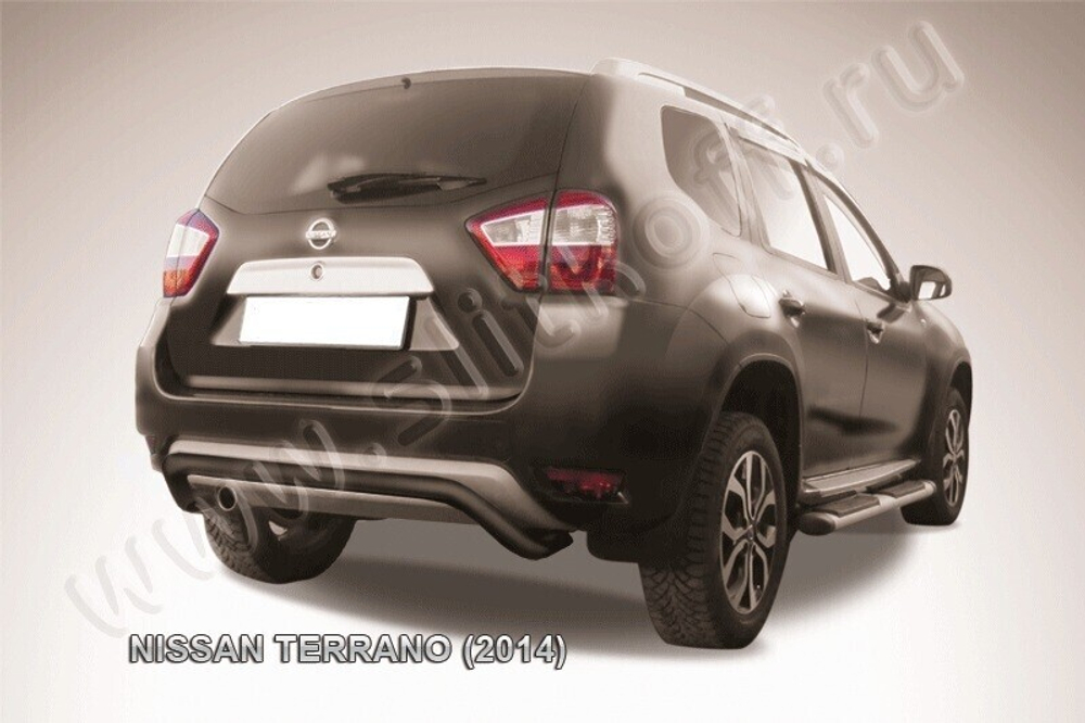 Защита заднего бампера Nissan Terrano (2014-2023) d57 скоба черная