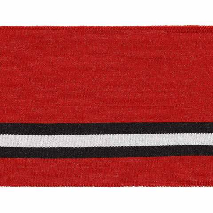 3AR1198 Подвяз трикотажный с люрексом (98% полиэстер, 2% спандекс) 13см*1м (красный/серебро; 1021617