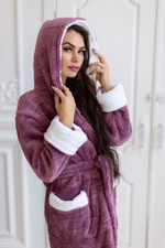 Халат махровый домашний с капюшоном
