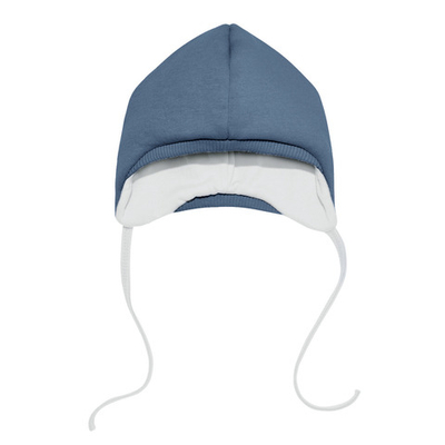 Шапочка утепленная из футера (синяя)