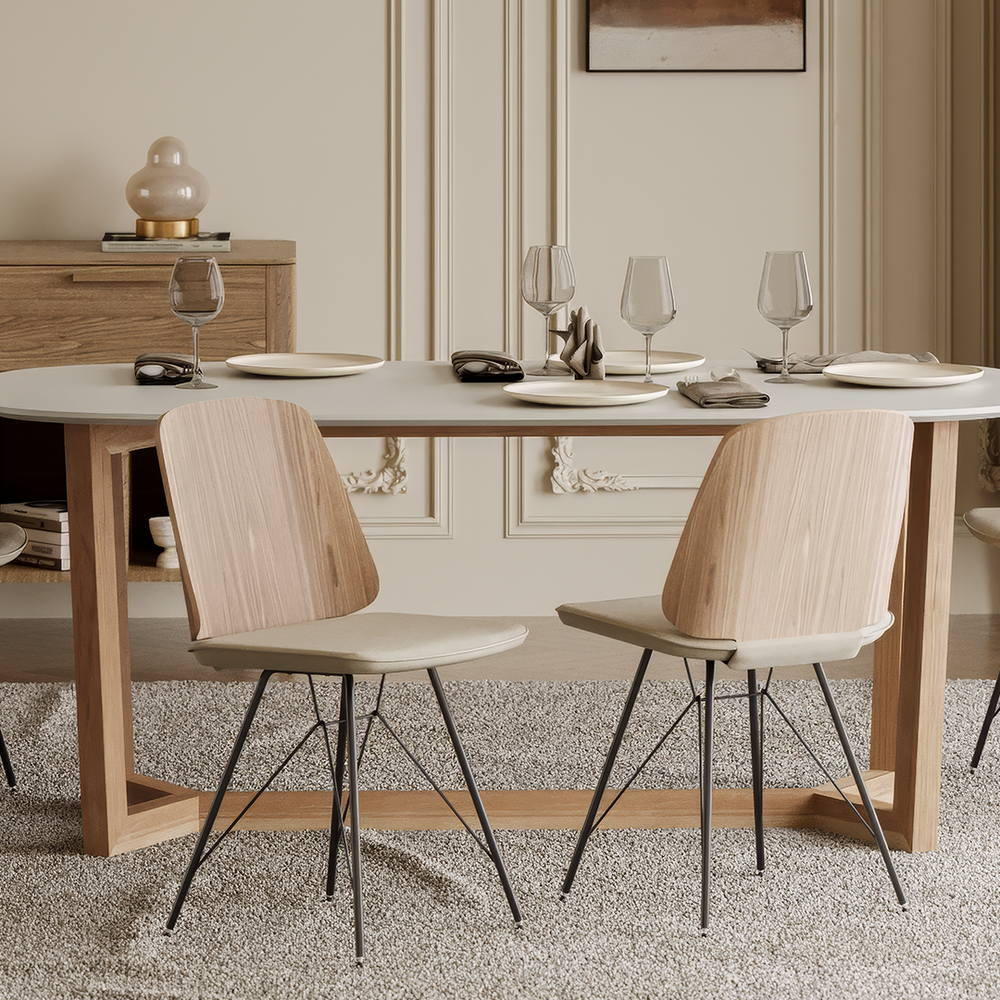 Стул E9.6 (дуб / светло-бежевыи? FiberGuard)