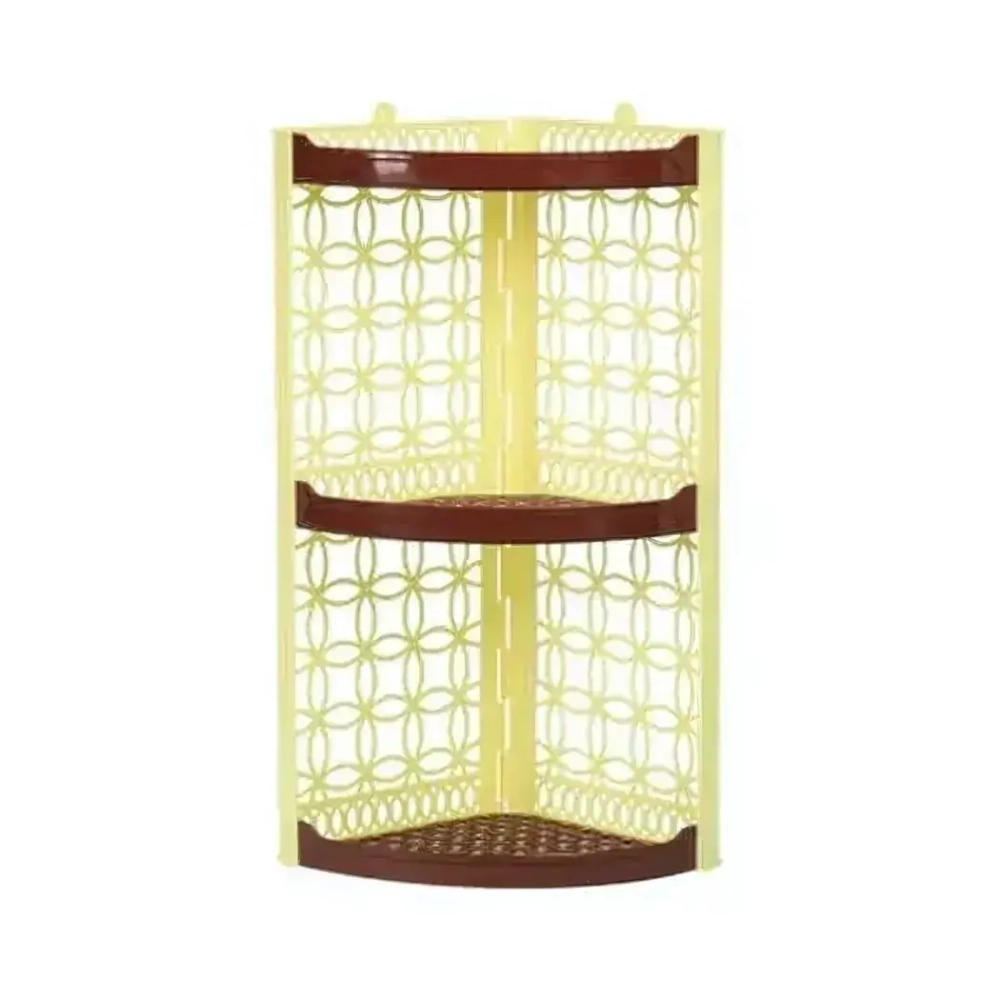 Полка для ванной комнаты угловая (Бежево-коричневый)