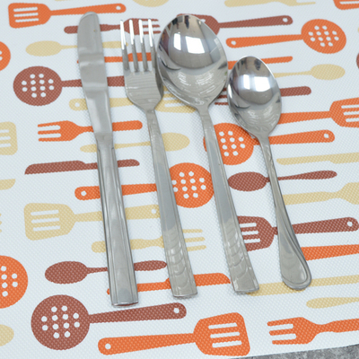 Коврик для кухонных ящиков в рулоне 45*150см "Ложки-вилки", оранжевый