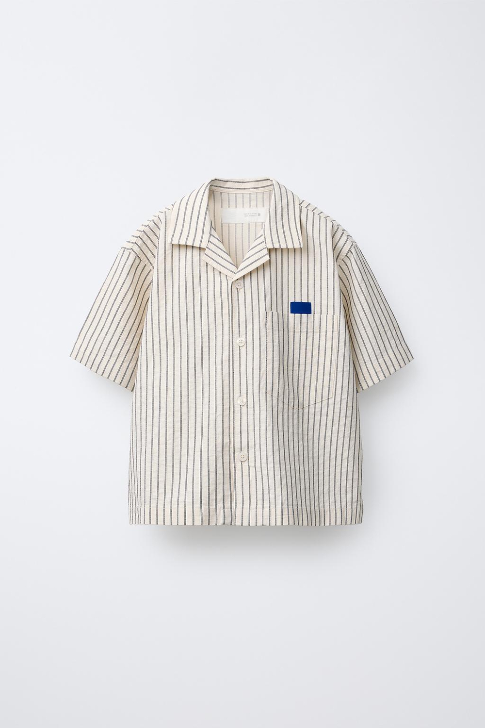 ZARA РУБАШКА В ПОЛОСКУ ИЗ РЕЛЬЕФНОЙ ТКАНИ, ЭКРЮ