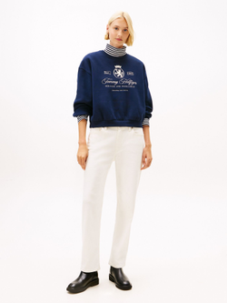 Свитшот Tommy Hilfiger Embroidered Script Crest Logo Sweatshirt Dark Blue