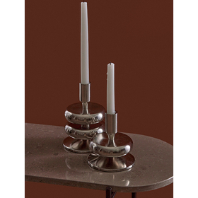 Подсвечник Stone, 17 см, серебристый