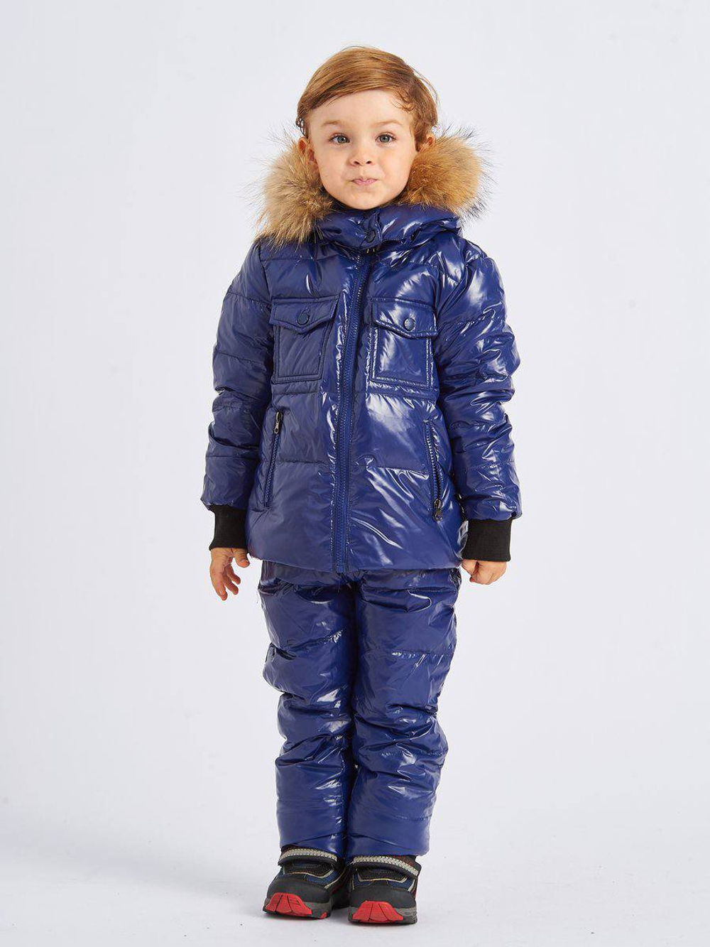Детский пуховый лакированный зимний костюм Moncler